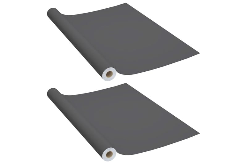 Selvklebende møbelfolier 2 stk 500x90 cm PVC grå - Grå - Interiør - Veggdekorasjon - Dekorativ plast