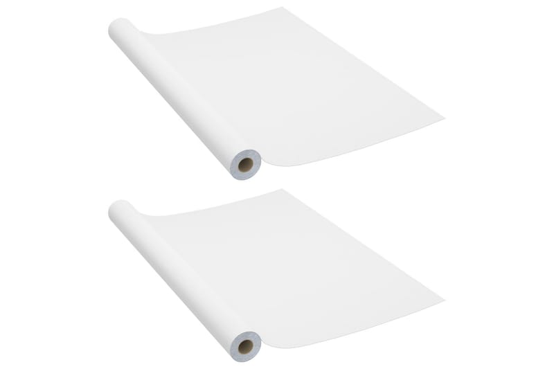 Selvklebende møbelfolier 2 stk 500x90 cm PVC hvit - Hvit - Interiør - Veggdekorasjon - Dekorativ plast