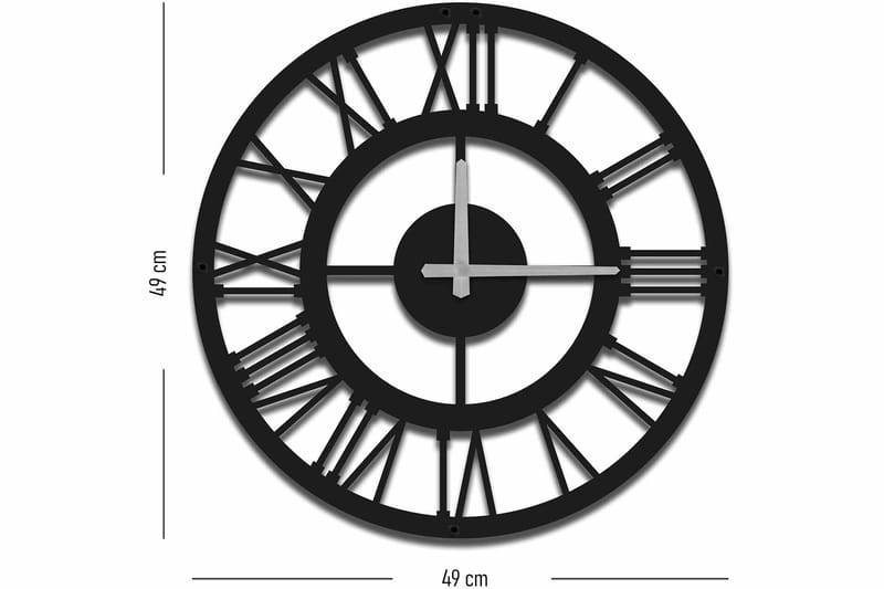 Veggklokke Mokshan 49x49 cm - Metall/Svart - Interiør - Veggdekorasjon - Klokker