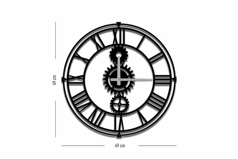 Veggklokke Mokshan 49x49 cm - Metall/Svart - Interiør - Veggdekorasjon - Klokker