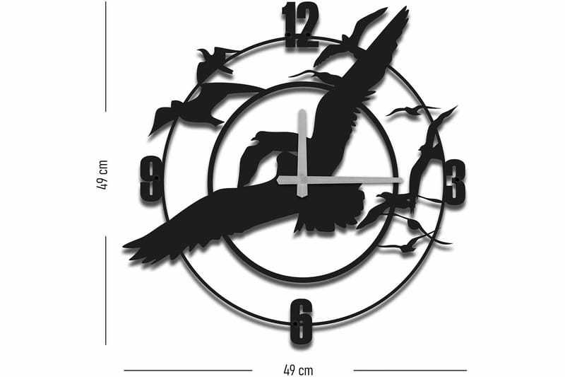 Veggklokke Mokshan 49x49 cm - Metall/Svart - Interiør - Veggdekorasjon - Klokker