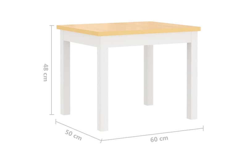 4-delers bord- og stolsett for barn hvit og beige MDF - Hvit - Møbler - Barnemøbler - Barnebord