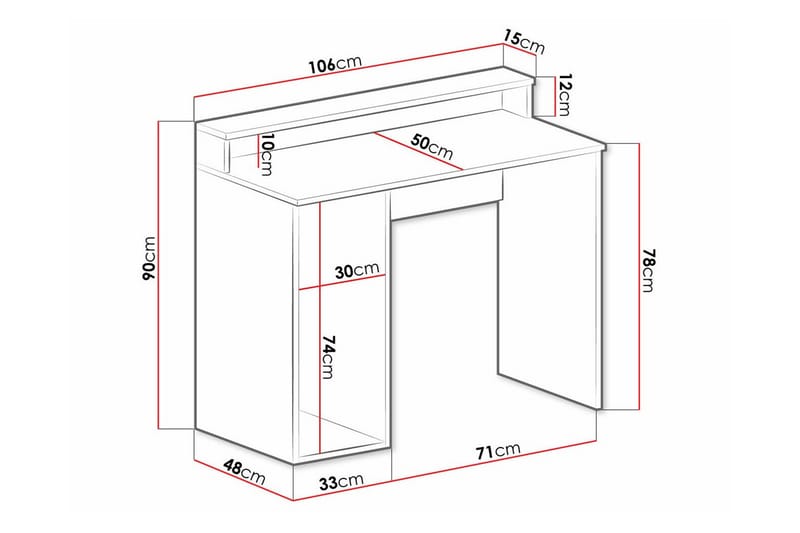 Barneskrivebord Dunvegan 78 cm - Hvid - Møbler - Barnemøbler - Barnebord - Skrivepult barn