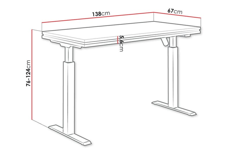 Barneskrivebord Tallow 76 cm - Matt Svart - Møbler - Barnemøbler - Barnebord - Skrivepult barn