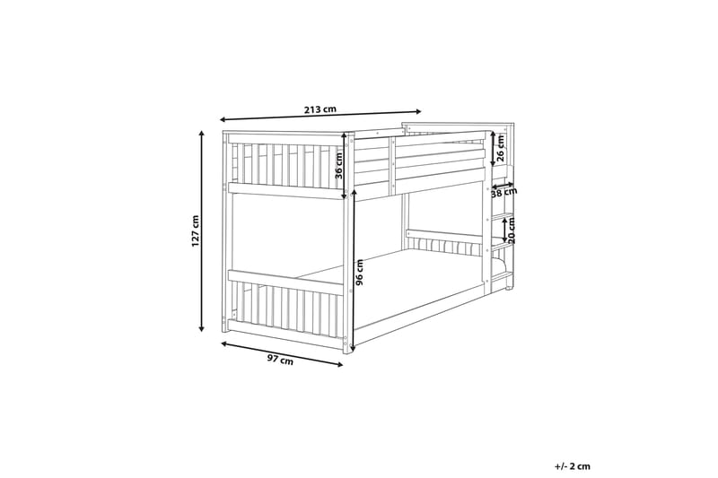 Daylyn Køyeseng To Sengeplasser 90x200 - Hvit - Møbler - Barnemøbler - Barneseng & Juniorseng - Loftseng