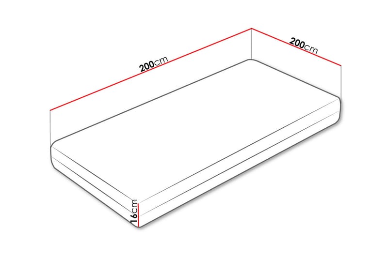 Fynlee Skummadrass 200x200 cm - Hvit - Møbler - Barnemøbler - Barneseng & Juniorseng - Rammemadrass barn & barnemadrass