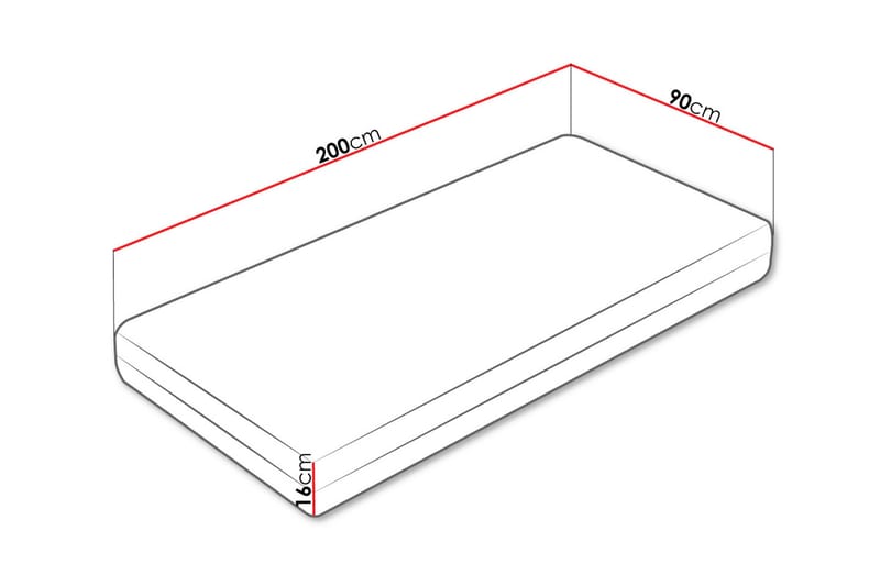 Fynlee Skummadrass 90x200 cm - Hvit - Møbler - Barnemøbler - Barneseng & Juniorseng - Rammemadrass barn & barnemadrass