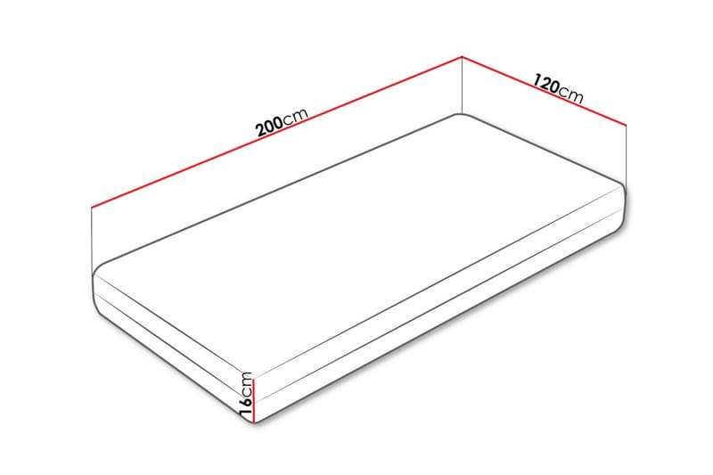 Gamini Skummadrass 120x200 cm - Hvit - Møbler - Barnemøbler - Barneseng & Juniorseng - Rammemadrass barn & barnemadrass