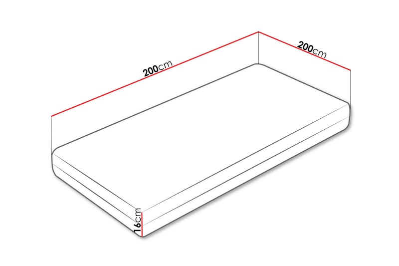 Gamini Skummadrass 200x200 cm - Hvit - Møbler - Barnemøbler - Barneseng & Juniorseng - Rammemadrass barn & barnemadrass