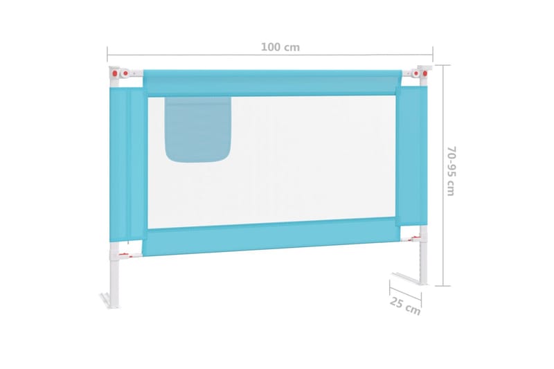 Sengehest småbarn blå 100x25 cm stoff - Blå - Møbler - Barnemøbler - Barneseng & Juniorseng - Tilbehør barneseng