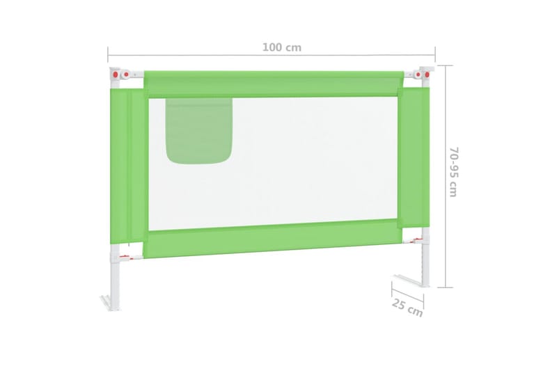 Sengehest småbarn grønn 100x25 cm stoff - grønn - Møbler - Barnemøbler - Barneseng & Juniorseng - Tilbehør barneseng