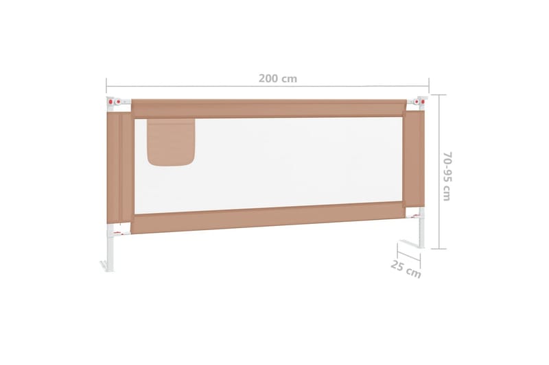 Sengehest småbarn gråbrun 200x25 cm stoff - Taupe - Møbler - Barnemøbler - Barneseng & Juniorseng - Tilbehør barneseng