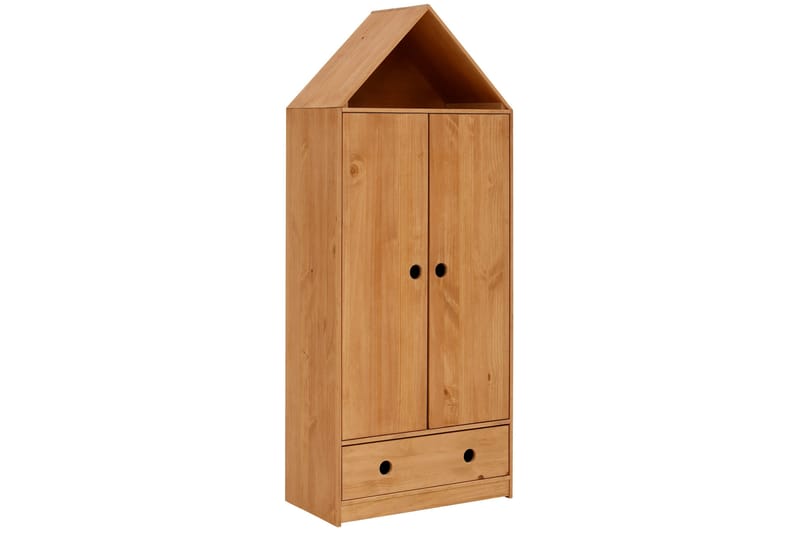 Barnegarderobe Junapie 75x180 cm - Brun - Møbler - Barnemøbler - Oppbevaring barnerom - Barnegarderobe