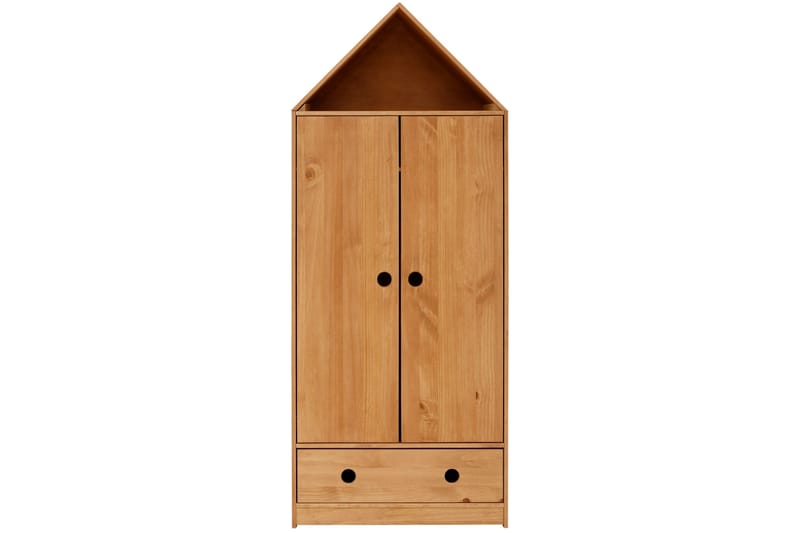 Barnegarderobe Junapie 75x180 cm - Brun - Møbler - Barnemøbler - Oppbevaring barnerom - Barnegarderobe