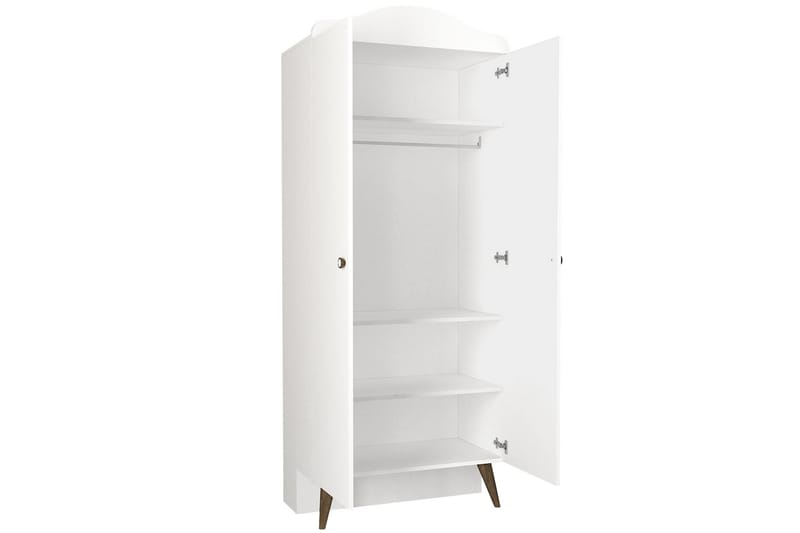 Garderobe Loraia 45x90 cm 4 Skuffer - Hvit - Møbler - Barnemøbler - Oppbevaring barnerom - Barnegarderobe