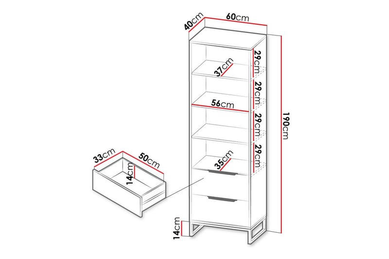 Barnehylle Staffin 60 cm - Hvid - Møbler - Barnemøbler - Oppbevaring barnerom - Hylle barnerom - Bokhylle barn