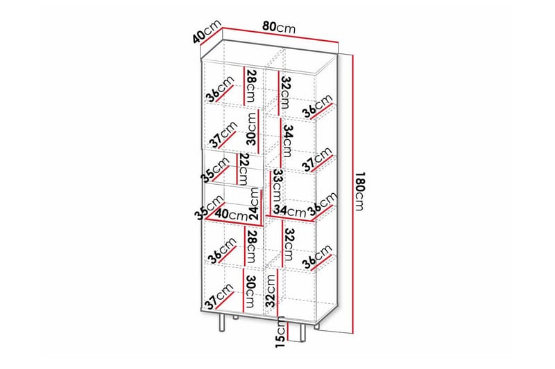 Barnehylle Staffin 80 cm - Svart - Møbler - Barnemøbler - Oppbevaring barnerom - Hylle barnerom - Bokhylle barn