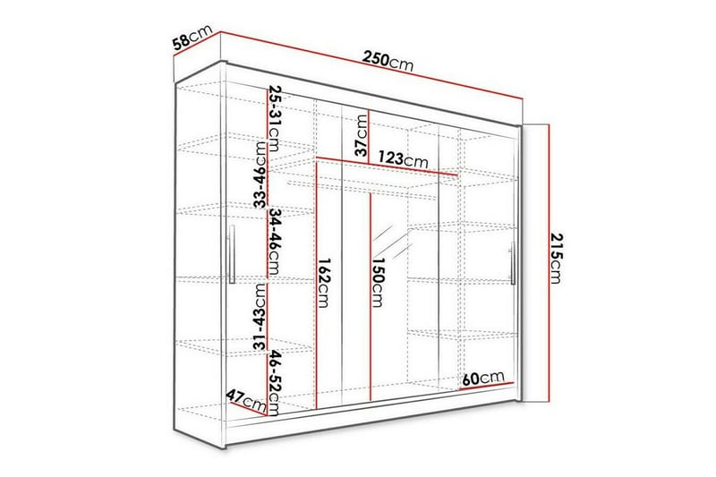 Barnekapell Glenmore 250x215 cm - Brun - Møbler - Barnemøbler - Oppbevaring barnerom - Skap barnerom