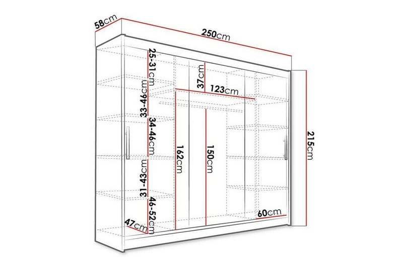 Barnekapell Glenmore 250x215 cm - Brun - Møbler - Barnemøbler - Oppbevaring barnerom - Skap barnerom