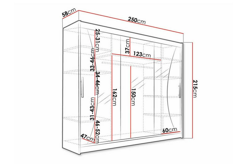 Barnekapell Glenmore 250x215 cm - Brun - Møbler - Barnemøbler - Oppbevaring barnerom - Skap barnerom