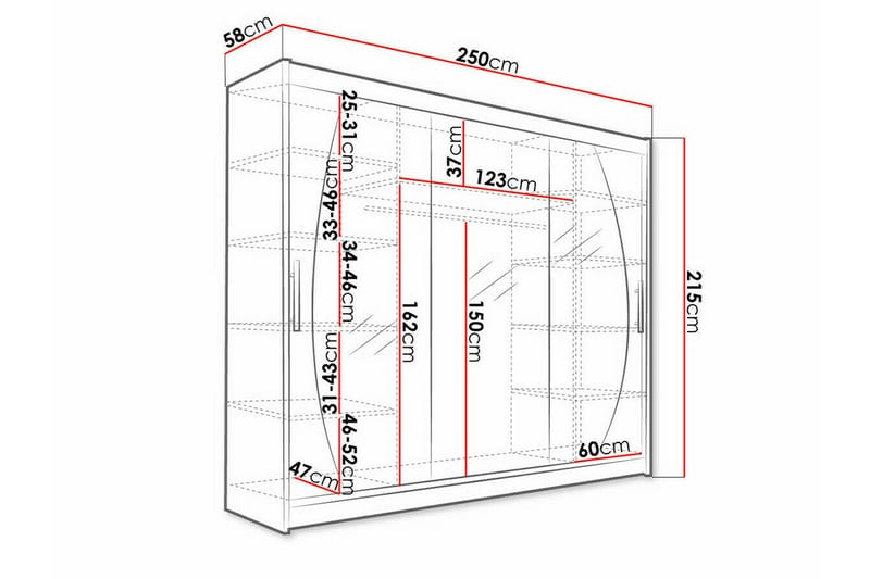 Barnekapell Glenmore 250x215 cm - Brun - Møbler - Barnemøbler - Oppbevaring barnerom - Skap barnerom