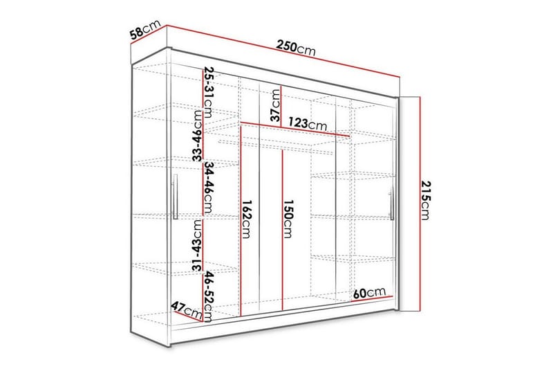 Barnekapell Glenmore 250x215 cm - Svart - Møbler - Barnemøbler - Oppbevaring barnerom - Skap barnerom