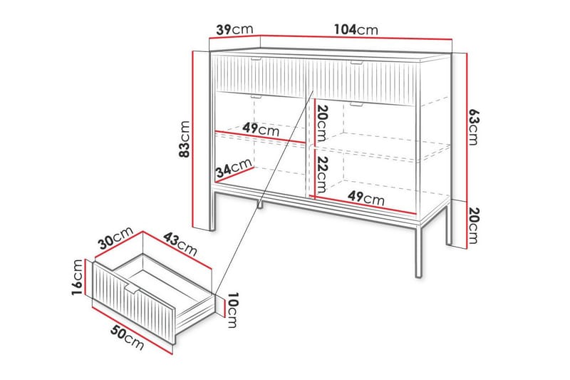 Barnekapell Klinkerville 104x83 cm - Hvid - Møbler - Barnemøbler - Oppbevaring barnerom - Skap barnerom