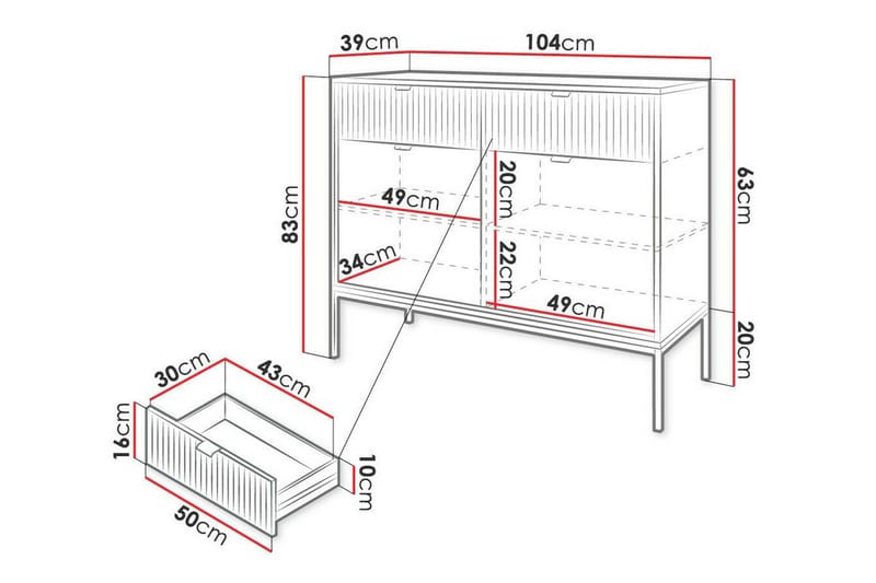 Barnekapell Klinkerville 104x83 cm - Hvid - Møbler - Barnemøbler - Oppbevaring barnerom - Skap barnerom