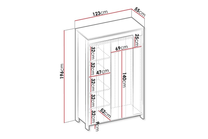 Barnekapell Rathmore 123x196 cm - Svart - Møbler - Barnemøbler - Oppbevaring barnerom - Skap barnerom