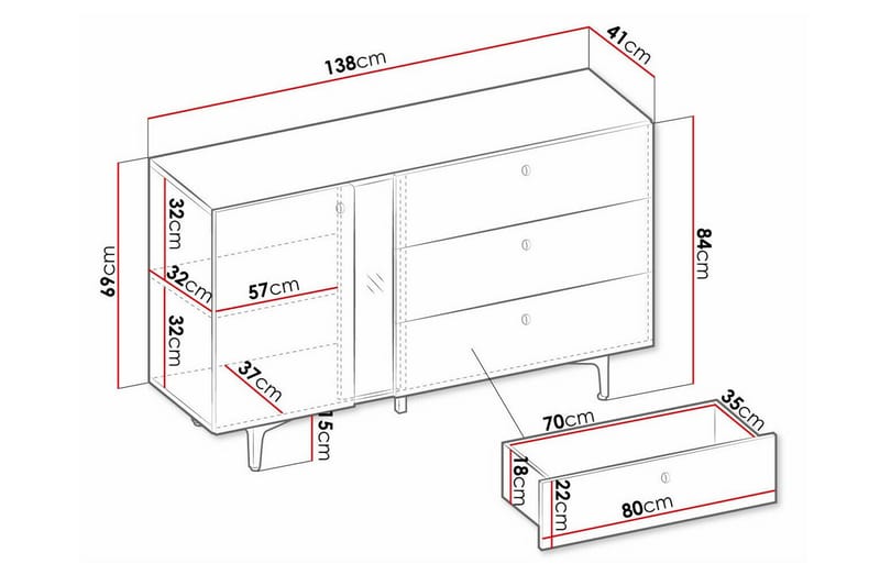 Barnekapell Rathmore 138x84 cm - Blå - Møbler - Barnemøbler - Oppbevaring barnerom - Skap barnerom