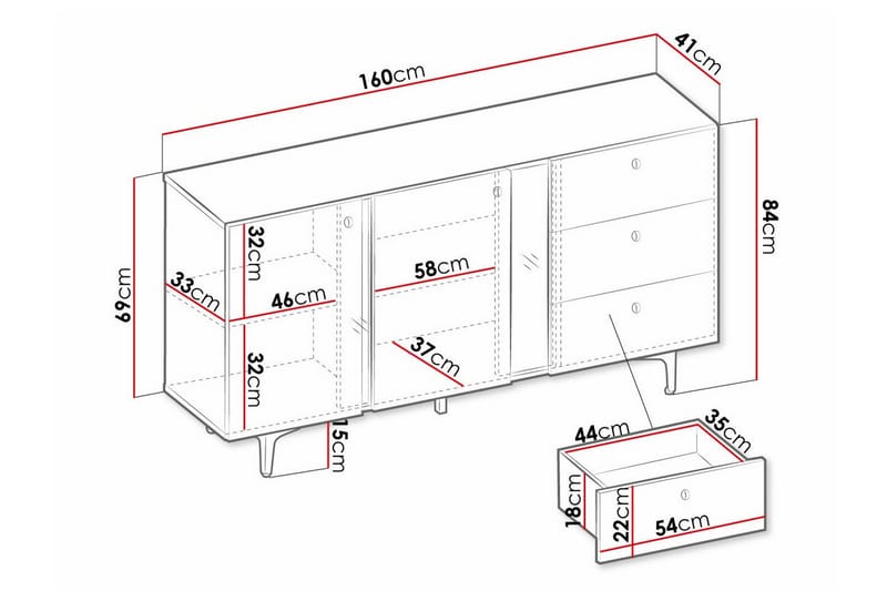 Barnekapell Rathmore 160x84 cm - Blå - Møbler - Barnemøbler - Oppbevaring barnerom - Skap barnerom