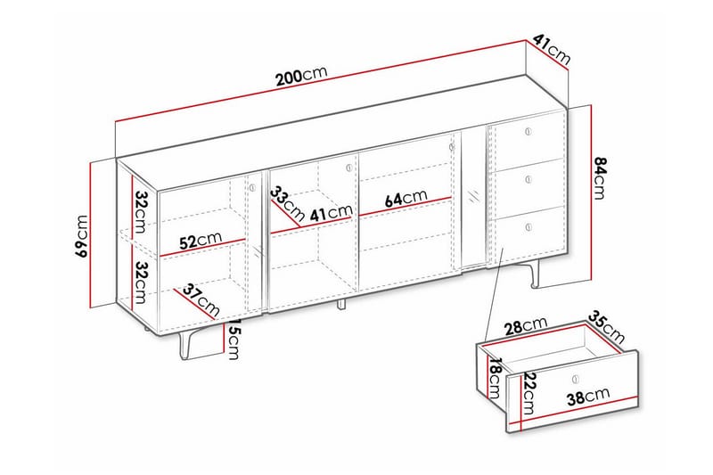 Barnekapell Rathmore 200x84 cm - Grøn - Møbler - Barnemøbler - Oppbevaring barnerom - Skap barnerom