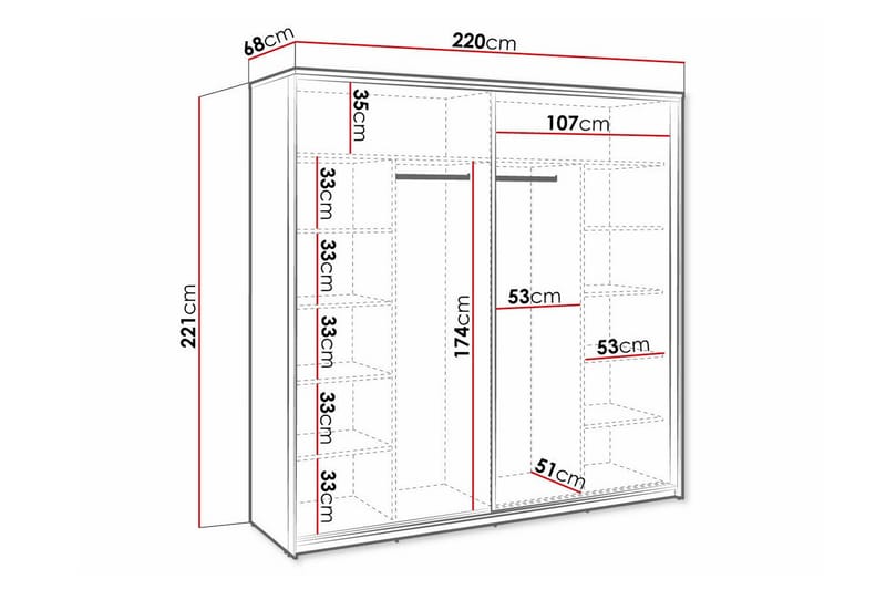 Barnekapell Rathmore 220x221 cm - Svart - Møbler - Barnemøbler - Oppbevaring barnerom - Skap barnerom