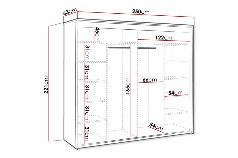 Barnekapell Rathmore 250x221 cm - Svart - Møbler - Barnemøbler - Oppbevaring barnerom - Skap barnerom