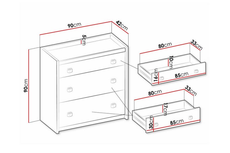 Barnekapell Rathmore 90x90 cm - Grå - Møbler - Barnemøbler - Oppbevaring barnerom - Skap barnerom