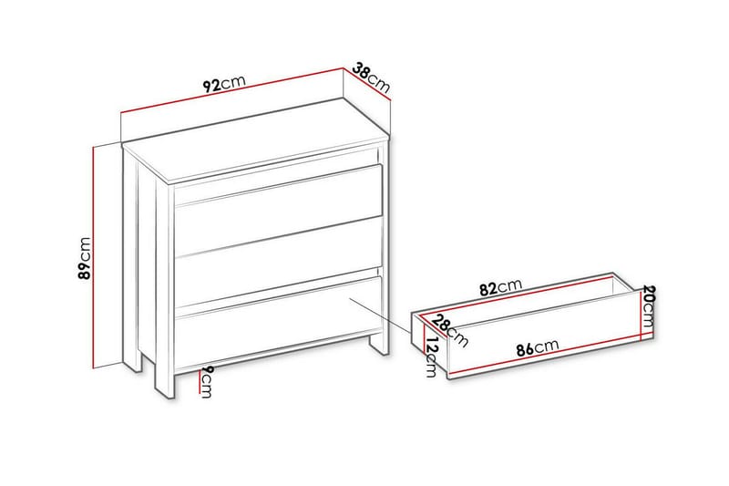 Barnekapell Rathmore 92x89 cm - Svart - Møbler - Barnemøbler - Oppbevaring barnerom - Skap barnerom