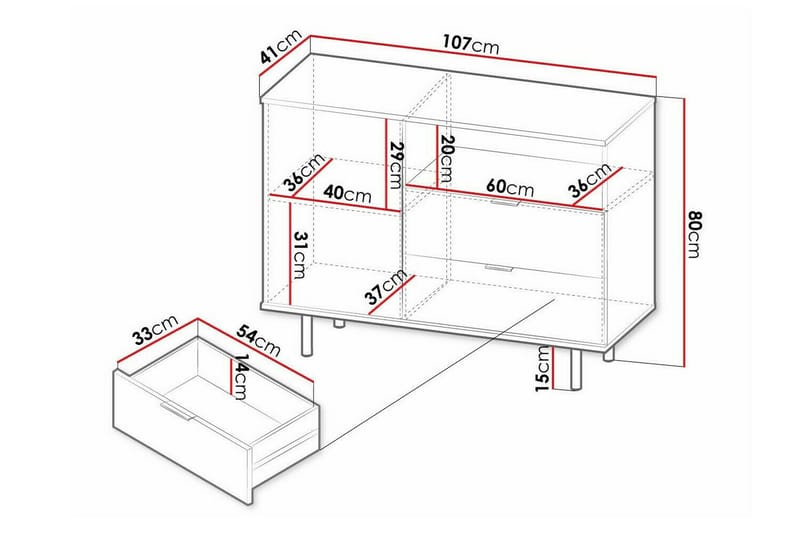 Barnekapell Staffin 107x80 cm - Svart - Møbler - Barnemøbler - Oppbevaring barnerom - Skap barnerom