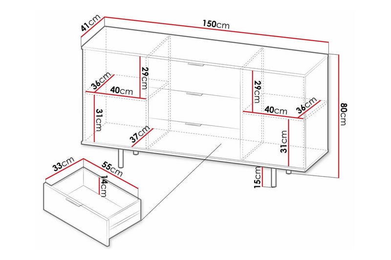 Barnekapell Staffin 150x80 cm - Svart - Møbler - Barnemøbler - Oppbevaring barnerom - Skap barnerom