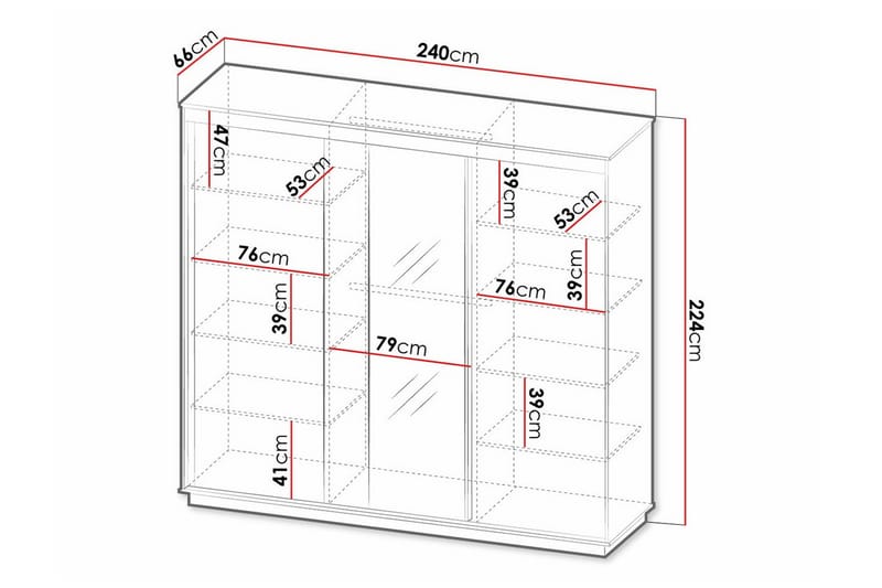 Barnekapell Strathy 240x224 cm - Svart - Møbler - Barnemøbler - Oppbevaring barnerom - Skap barnerom