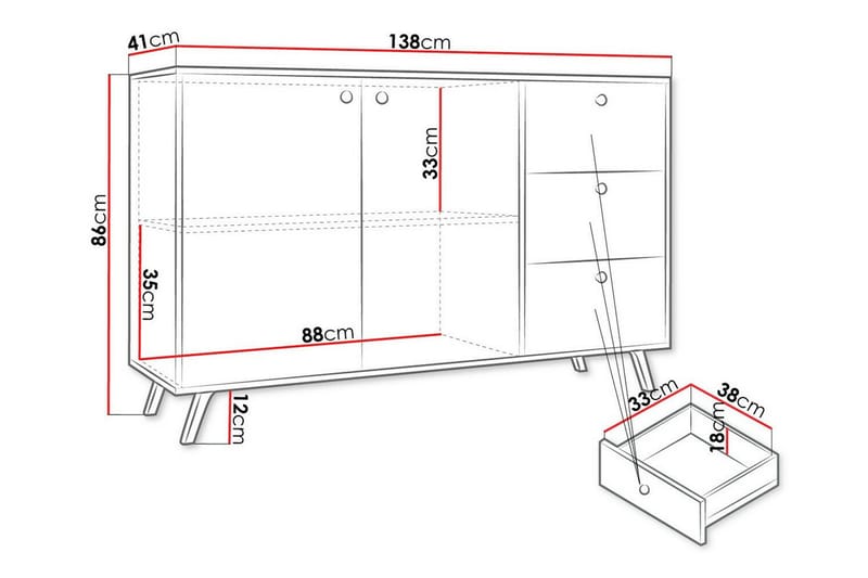 Barneklesskap Emyvale 138x86 cm - Hvid - Møbler - Barnemøbler - Oppbevaring barnerom - Skap barnerom