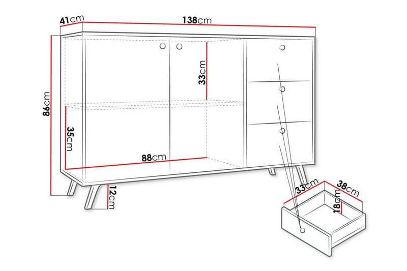 Barneklesskap Emyvale 138x86 cm - Svart - Møbler - Barnemøbler - Oppbevaring barnerom - Skap barnerom