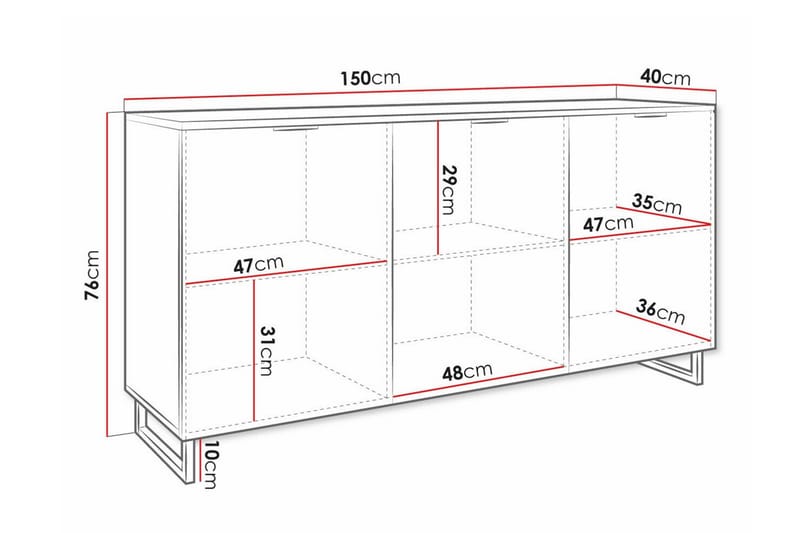 Barneklesskap Galbally 150x76 cm - Hvid - Møbler - Barnemøbler - Oppbevaring barnerom - Skap barnerom