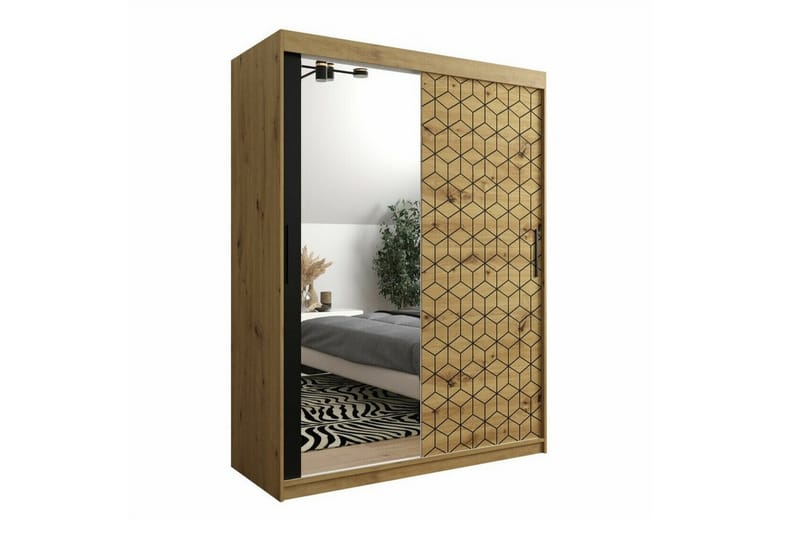 Garderobe Dunvegan 150x200 cm - Svart - Møbler - Barnemøbler - Oppbevaring barnerom - Skap barnerom