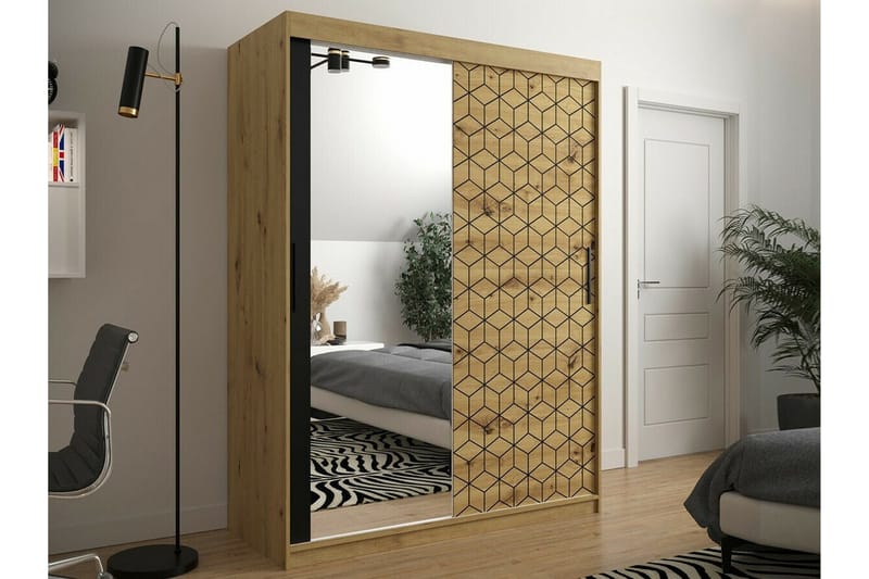 Garderobe Dunvegan 150x200 cm - Svart - Møbler - Barnemøbler - Oppbevaring barnerom - Skap barnerom