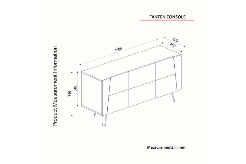 Avlastningsbord Arrien 150 cm - Natur / Svart - Møbler - Bord - Avlastningsbord & sidobord - Konsollbord & gangbord