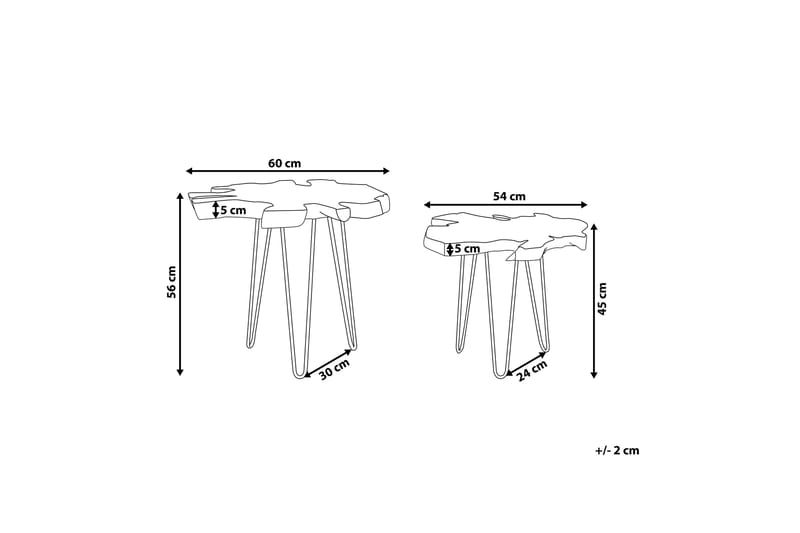 Avlastningsbord Camrose Sett 60 | 60 cm - Brun - Møbler - Bord - Avlastningsbord & sidobord