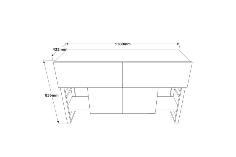 Avlastningsbord Challinder 139 cm - Natur - Konsollbord & gangbord - Marmorbord - Sammenleggbart bord - Avlastningsbord & sidobord - Entreoppbevaring