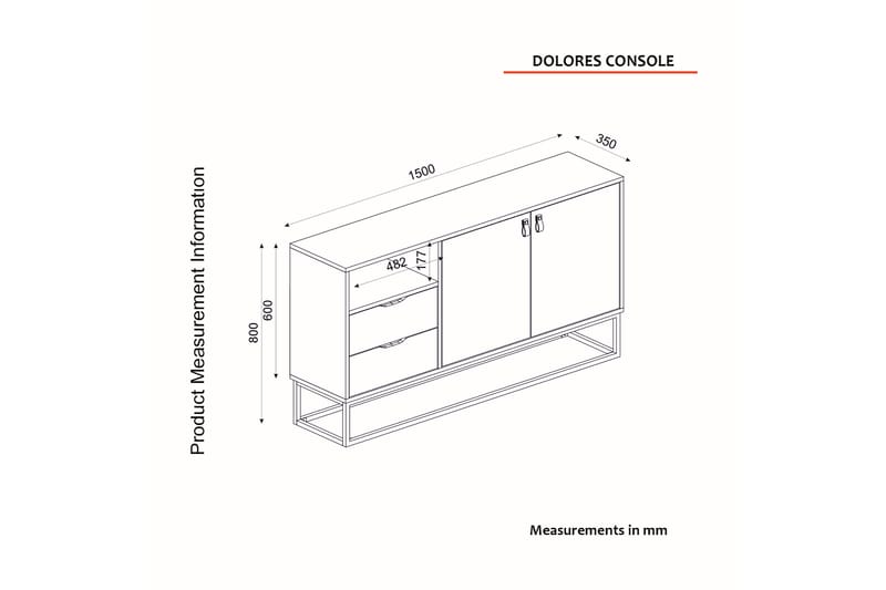 Avlastningsbord Heinosa 150 cm - Møbler - Bord - Avlastningsbord & sidobord - Konsollbord & gangbord