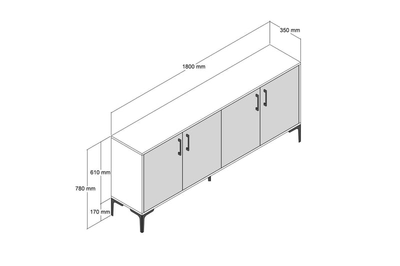 Avlastningsbord Merkesa 180 cm - Valnøtt - Møbler - Bord - Avlastningsbord & sidobord - Konsollbord & gangbord