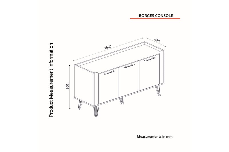 Avlastningsbord Rusichi 150 cm - Grå / Antrasitt / Valnøtt - Møbler - Bord - Avlastningsbord & sidobord - Konsollbord & gangbord